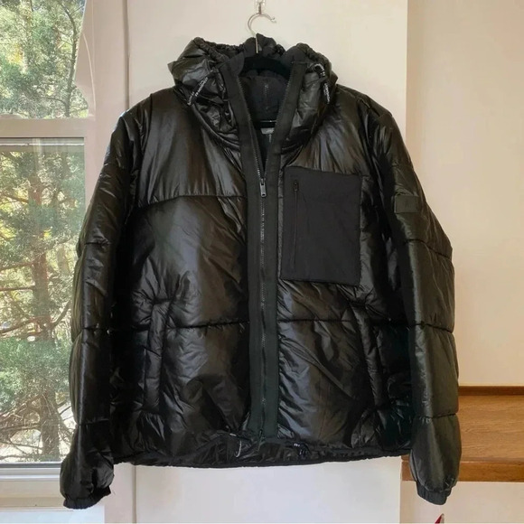 NWT Free People Right Trek Backpack Puffer Jacket Coat Shine FP Movement Black
